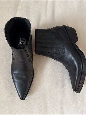Emanuel Crasto Italian Black Leather Chelsea Ankle Boots